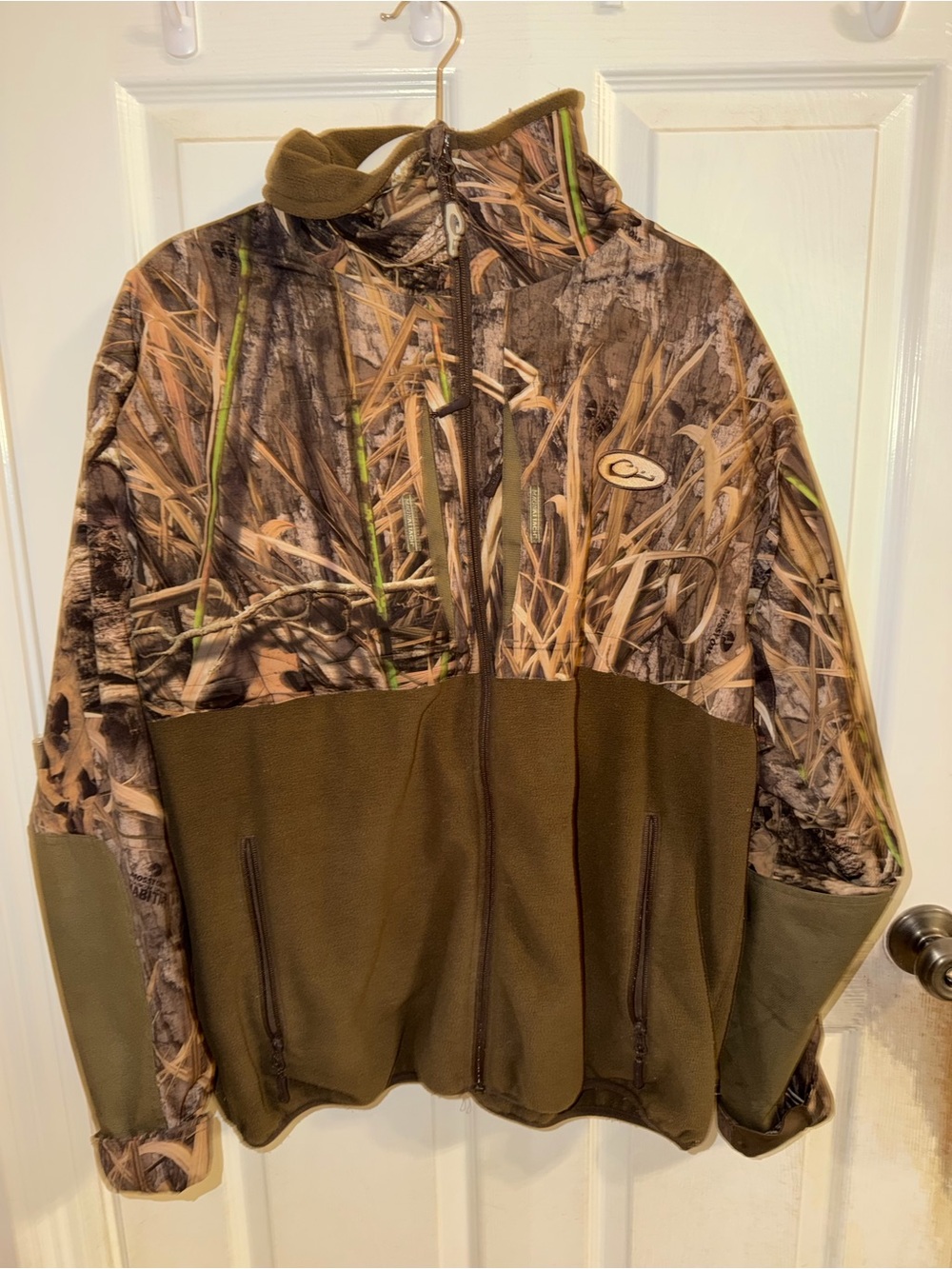 Realtree-Inspired Olive Green & Brown Full-Zip Camo Jacket